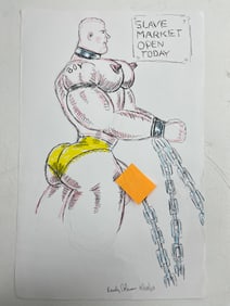 Randy Coleman Signed Gay Male Interest Drawing Illustration Art Original Erotic Nude Adults Only