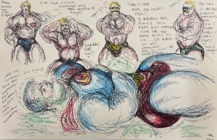 Randy Coleman Signed Gay Male Interest Drawing Illustration Art Original Erotic Nude Adults Only