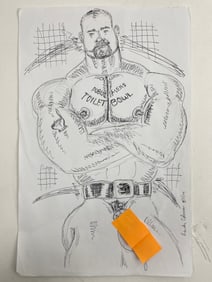 Randy Coleman Signed Gay Male Interest Drawing Illustration Art Original Erotic Nude Adults Only