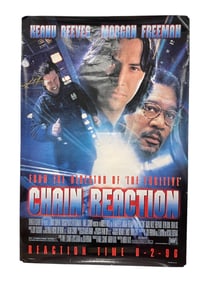 Vintage Movie Poster Chain Reaction Signed by KEANU REEVES