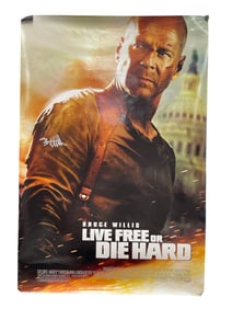 Vintage Movie Poster Live Free or Die Hard Signed by Bruce Willis 27"x40"
