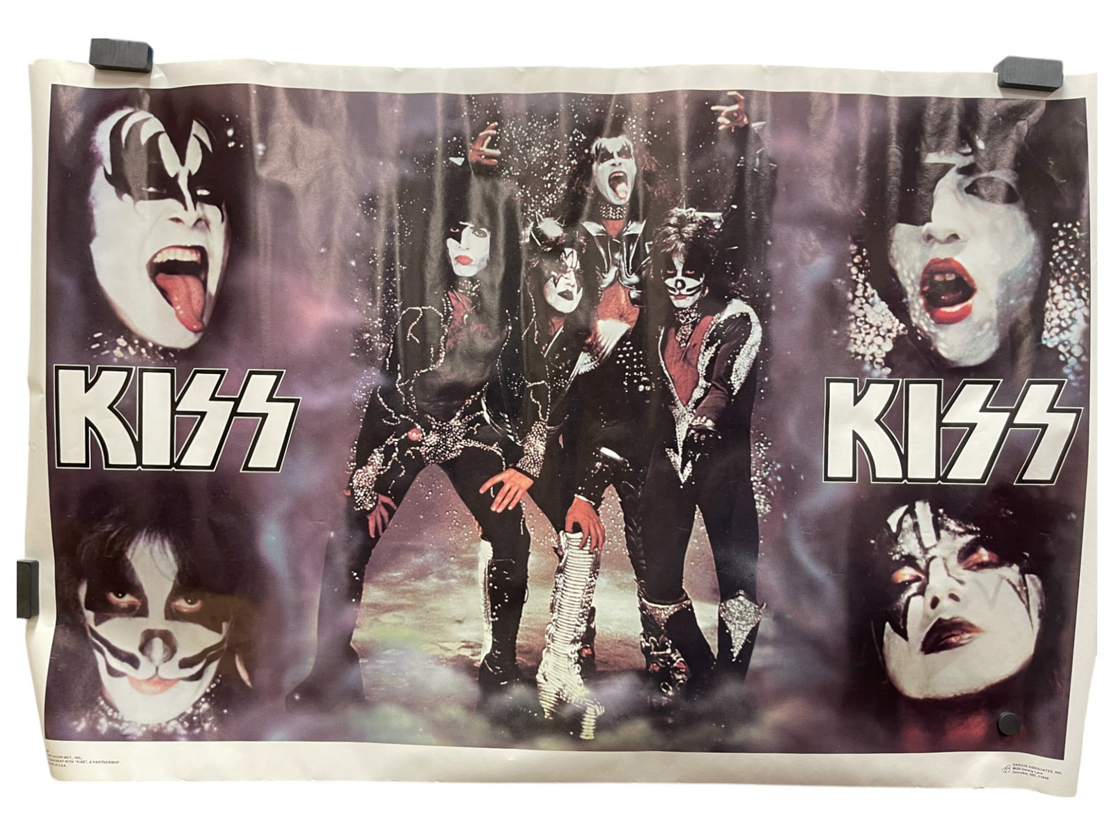 Vintage KISS Kiss Collage Poster 1977 Aucoin Mgmt Dargis Authentic Rare: Vintage KISS Kiss Collage Poster 1977 Aucoin Mgmt Dargis Authentic Rare 23 x 35
