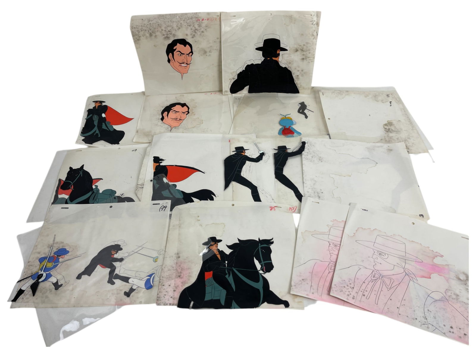 Zorro Original Animation Production Cel Cartoon Collection Lot (1 of 7)