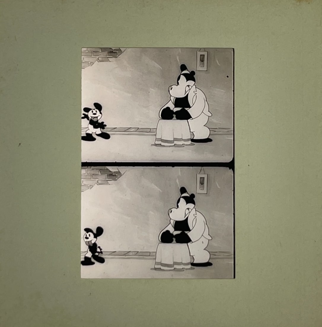 Extremely Rare Walt Disney Oswald the Lucky Rabbit Movie Negative Slide 1932: Extremely Rare Oswald Movie Negative 1932