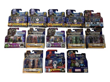 Marvel Minimates Guardians of the Galaxy, Avengers, Spiderman Action Figure Toy Collection Lot of 13
