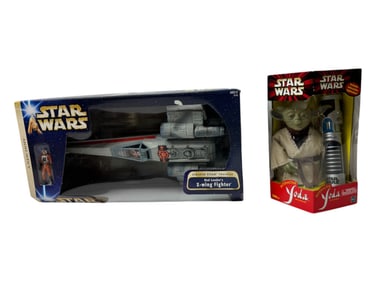 Hasbro Star Wars Death Star Trench Red Leader's X-wing and Yoda Action Figure Toy Collection Lot of