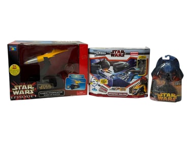 Vintage Star Wars Naboo Starfighter, Hyperspace Challenge, Action Figure Toy Collection Lot