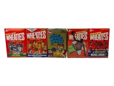Vintage Wheaties Unopened Cereal Box Sports Michael Jordan & Super Golden Crisp Collection Lot