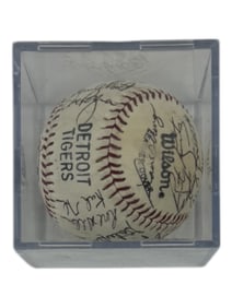 1984 World Series Signed Baseball Detroit Tigers Sparky Anderson