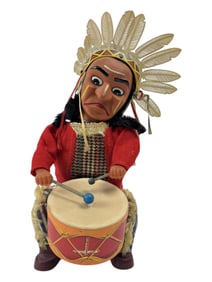 Vintage Tin Toy ALPS Mark Chief Drummer Battery Operated Japan Collectible Toy