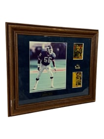 Vintage Lawrence Taylor Photograph, Rookie Cards and Pin New York Giants 8"x10"