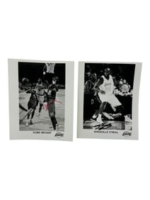 Kobe Bryant and Shaquille O'Neal Signed Photo Autograph 8"x10" Collection Lot of 2