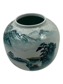 Chinese Korean Asian Ceramic Vase 11"x13"
