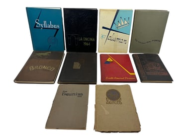 Vintage 1940's 1950's 1960's Yearbook and Syllabus Collection Lot