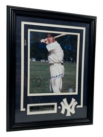 Vintage Joe DiMaggio Signed 8"x10" Photograph with Certificate of Authenticity 18"x14" with Frame