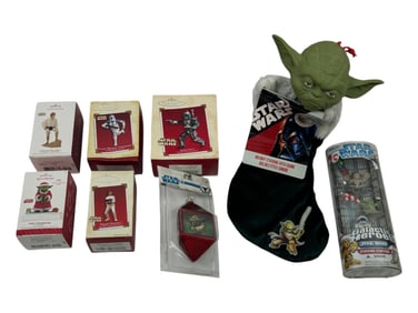 Star Wars Christmas Hallmark Keepsake Ornaments, Stocking, Stocking Stuffer Collection Lot of 8