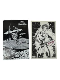 Vintage Signed Inks Comics Art Collection Lot of 2