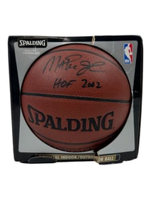 Vintage Magic Johnson Signed Basketball HOF