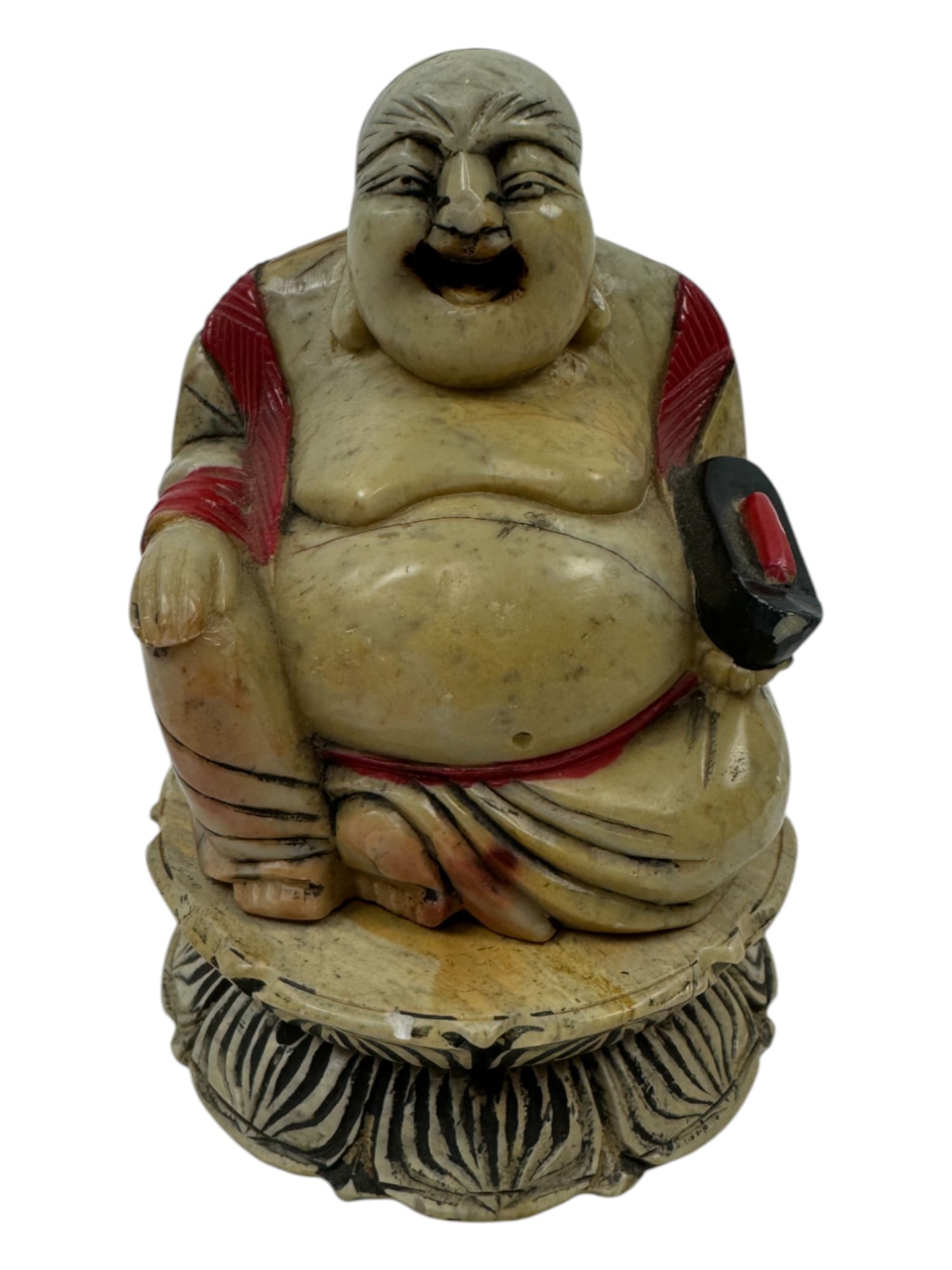 Antique Vintage Chinese Carved Soapstone Budda 3.5"x4.5": Antique Vintage Chinese Carved Soapstone Budda 3.5"x4.5"
