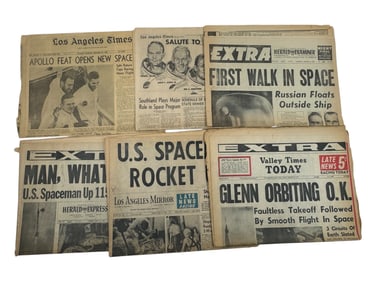 Vitage NASA Apollo Newspaper Space Collection Lot