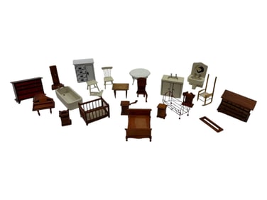 Vintage Miniature Mini Wooden Furniture for Doll Toy Collection Lot