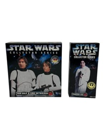 Vintage 1996 Star Wars KB Toys Exclusive 12" Han Solo/Luke Skywalker & Princess Leia Collection Lot