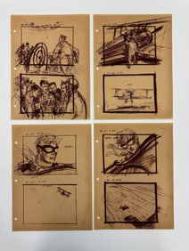 Mentor Huebner Movie Illustration Storyboard Concept Drawing Art 9 x 12 inches Collection Lot of 4
