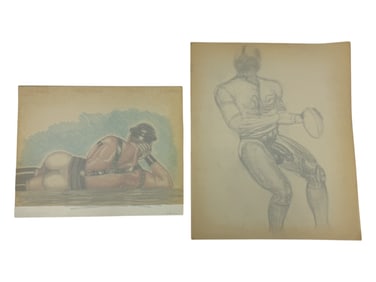 Randy Coleman Signed Gay Male Interest Drawing Illustration Art Original Erotic Nude Adults Only