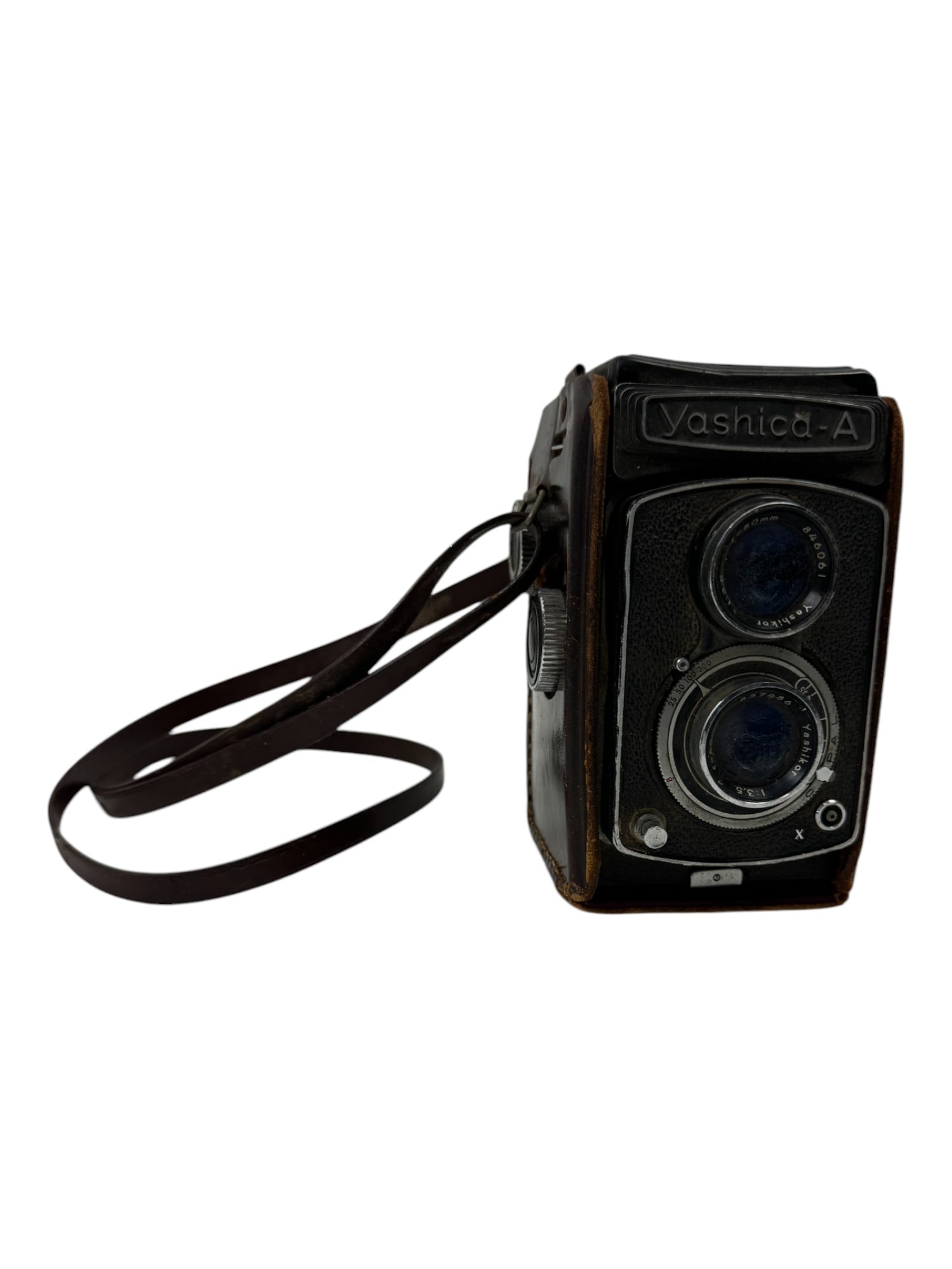 Vintage Yashica-Mat 120 Film TLR Camera w/ Lumaxar 3.5/80mm Lens w/ Leather Case 6"x3.5" (1 of 8)