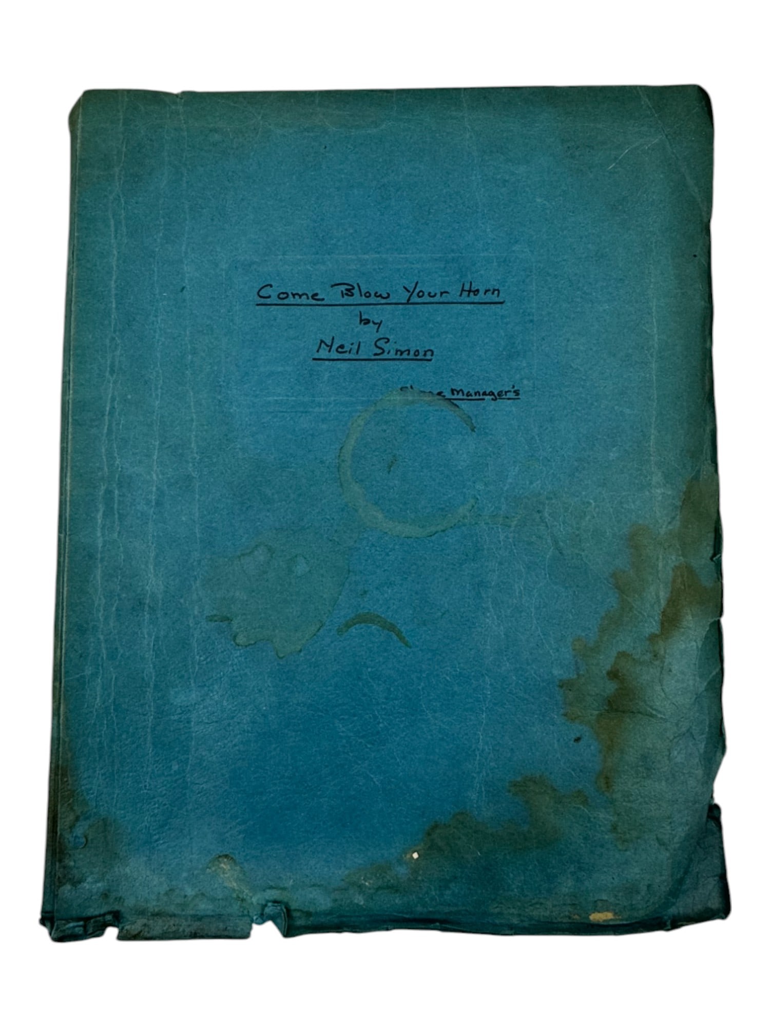 Vintage Screen Screenplay Hand Anotated Notes for "Come Blow Your Horn" by Neil Simon (1 of 5)