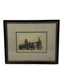 Vintage Van Groot Old Wharf New York Original Signed Etching w/ COA