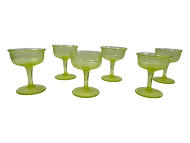 Vintage Mid Century Color Crystal Glass Cup Collection Lot
