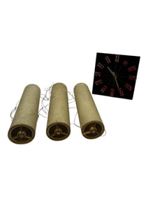 Vintage Mid-Century Tube Cylinder 12" Speakers & Las Vegas Dice Clock