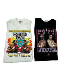 Vintage Tyson vs. Holyfield and Holyfield vs Ruiz T-Shirt Collection Lot of 2