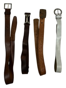 Vintage Leather Belt National Scout Jamboree 1981 Virginia Collection Lot of 3