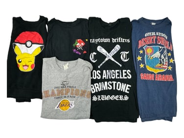 Vintage Sports Pokemon, LA Brimstone, Lakers Champions and More T-Shirt Collection Lot