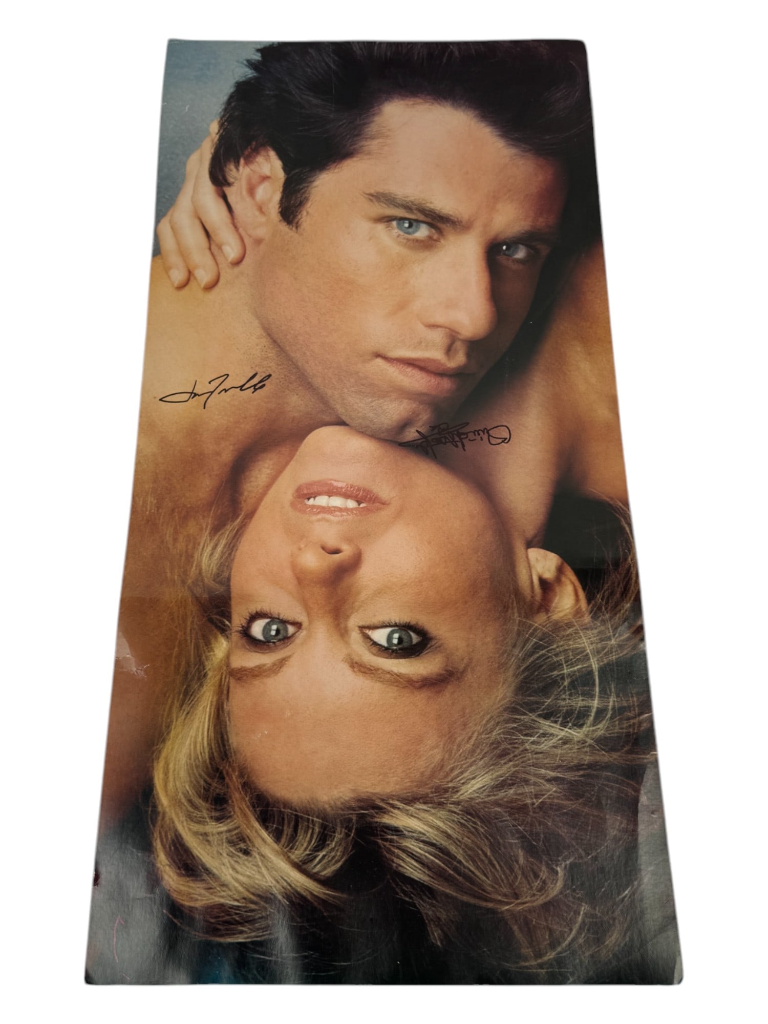 John Travolta & Olivia Neuton Signed Poster 12"x24" (1 of 5)
