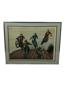 Glen Fortune Banse Moto X Motorcycle Signed Limited Edition Lithograph AP
