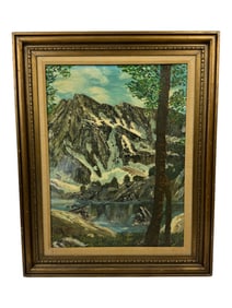 Vintage Oil on Board Forestscape Signed Painting