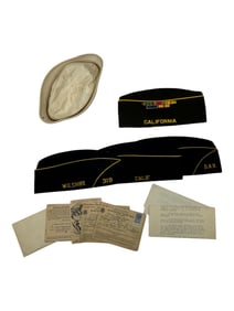 Vintage WW2 Ration Books and Military Hats Collection Lot