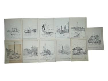 VIntage Wally Exum 1973 Etching Print Titled Signed Collection Lot