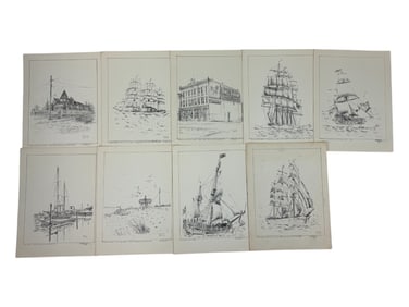 VIntage Wally Exum 1973 Etching Print Titled Signed Collection Lot