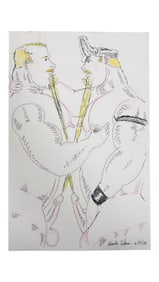 Randy Coleman Signed Gay Male Interest Drawing Illustration Art Original Erotic Nude Adults Only