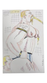 Randy Coleman Signed Gay Male Interest Drawing Illustration Art Original Erotic Nude Adults Only