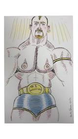 Randy Coleman Signed Gay Male Interest Drawing Illustration Art Original Erotic Nude Adults Only