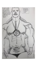 Randy Coleman Signed Gay Male Interest Drawing Illustration Art Original Erotic Nude Adults Only