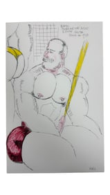 Randy Coleman Signed Gay Male Interest Drawing Illustration Art Original Erotic Nude Adults Only