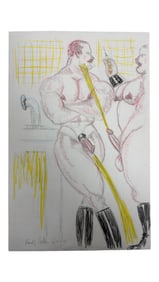 Randy Coleman Signed Gay Male Interest Drawing Illustration Art Original Erotic Nude Adults Only