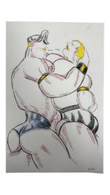 Randy Coleman Signed Gay Male Interest Drawing Illustration Art Original Erotic Nude Adults Only