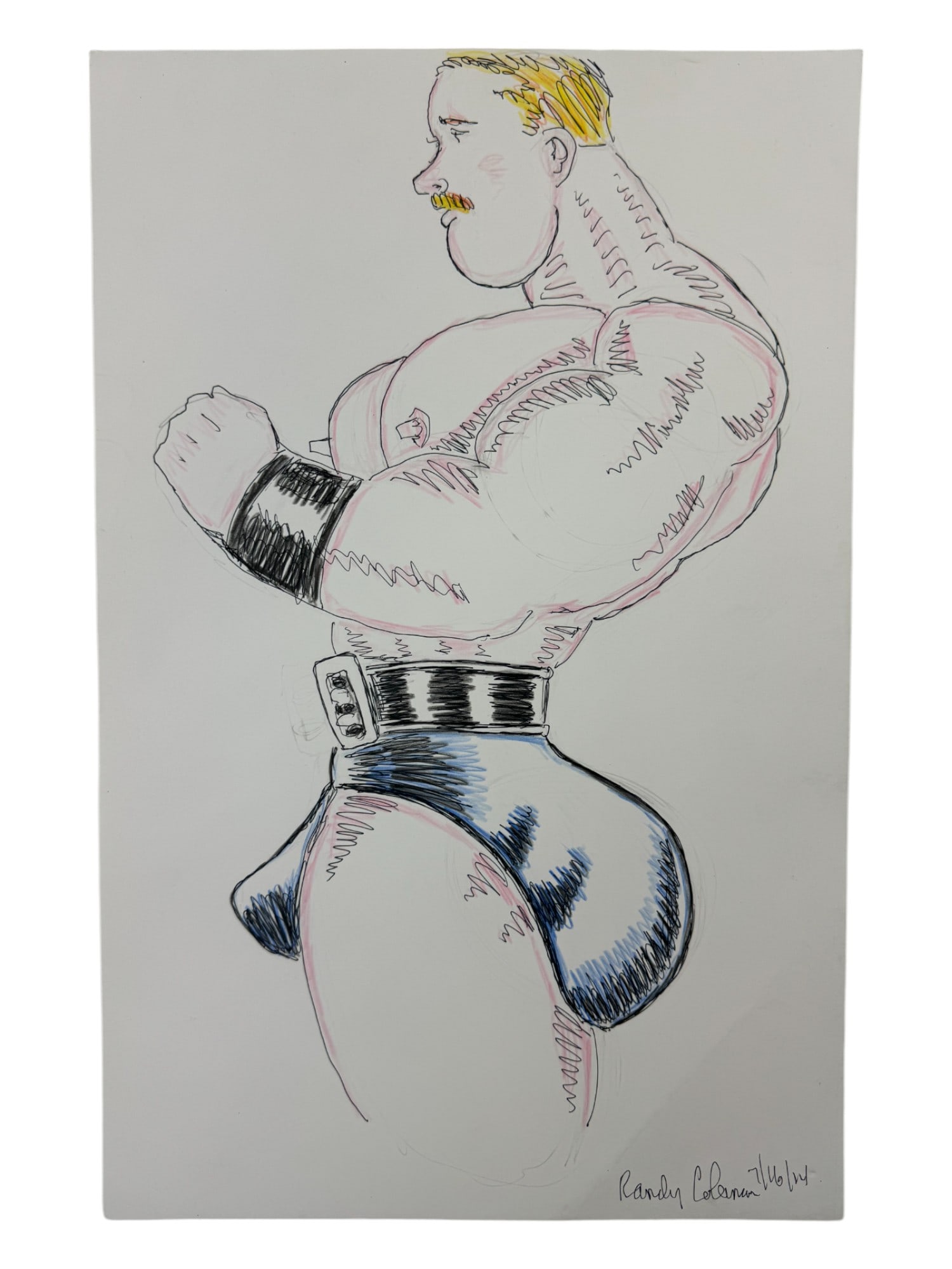 Randy Coleman Signed Gay Male Interest Drawing Illustration Art Original Erotic Nude Adults Only: Original Randy Coleman Signed Gay Male Interest Hand Drawing Illustration Art Erotic Nude Adults Only. Signed and dated. Size 11 x 17 inches.Artist and San Francisco Bay Times Columnist Randy Coleman.